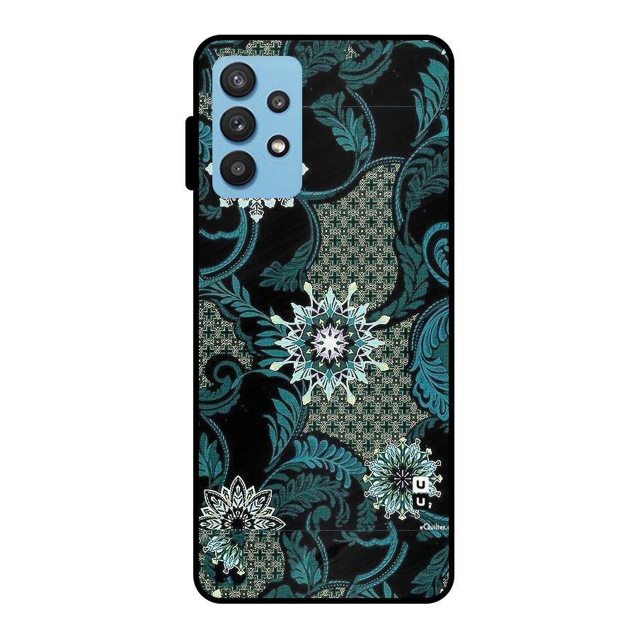 Bottle Green Floral Metal Back Case for Galaxy M32 5G
