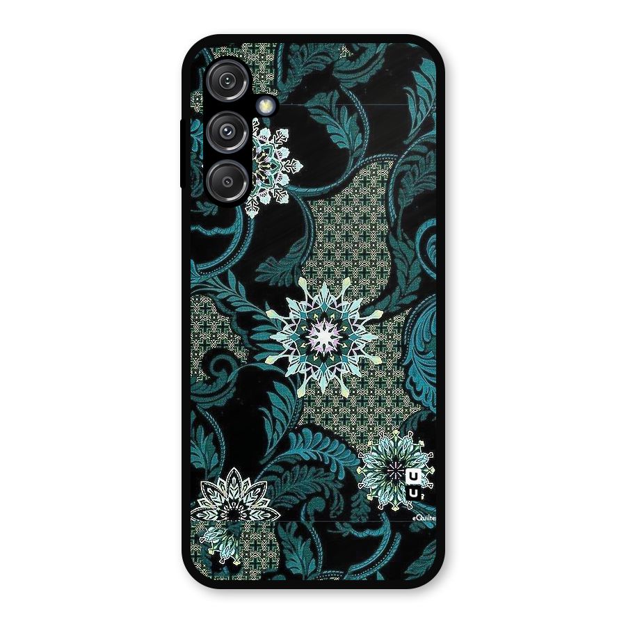 Bottle Green Floral Metal Back Case for Galaxy M34 5G