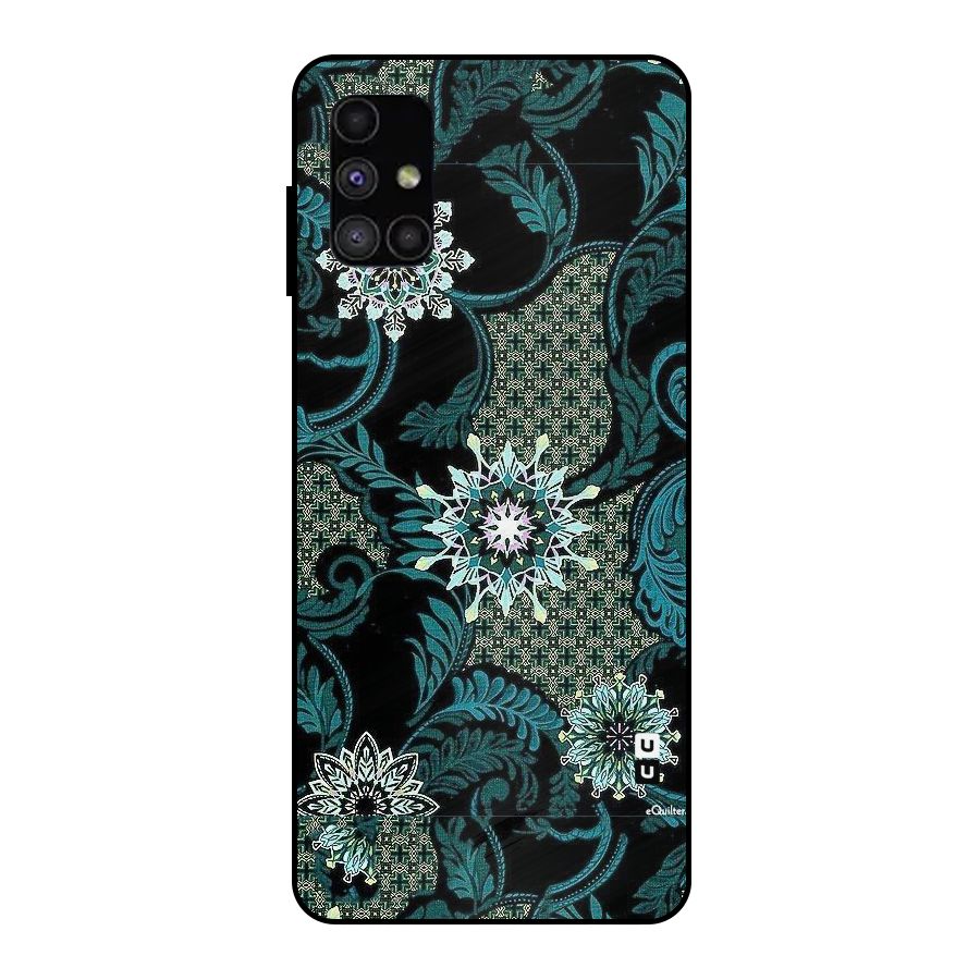 Bottle Green Floral Metal Back Case for Galaxy M51