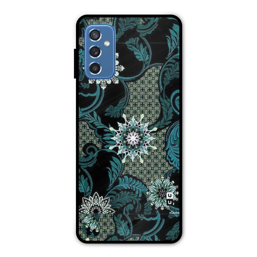 Bottle Green Floral Metal Back Case for Galaxy M52 5G