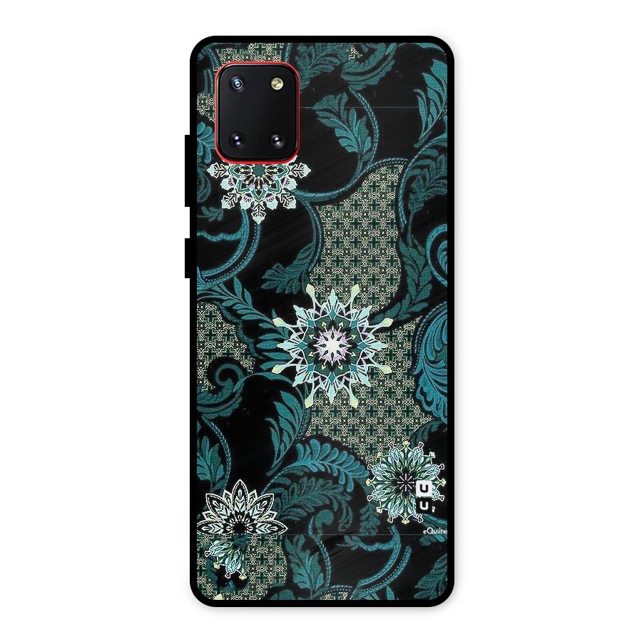 Bottle Green Floral Metal Back Case for Galaxy Note 10 Lite