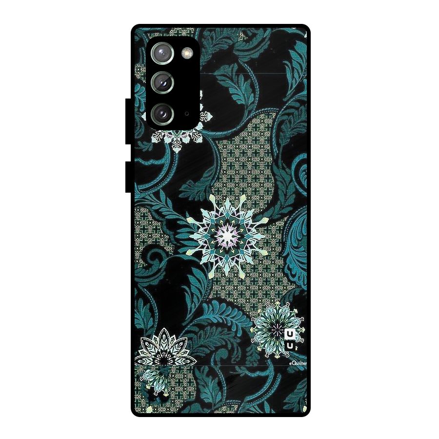 Bottle Green Floral Metal Back Case for Galaxy Note 20