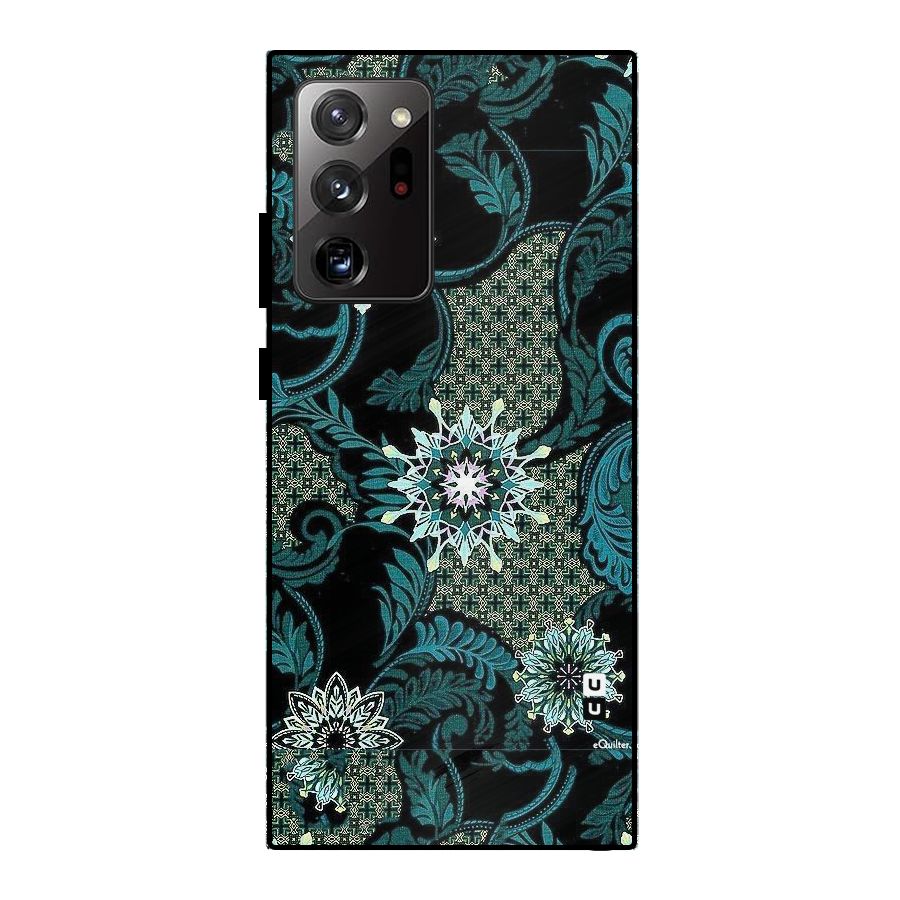 Bottle Green Floral Metal Back Case for Galaxy Note 20 Ultra