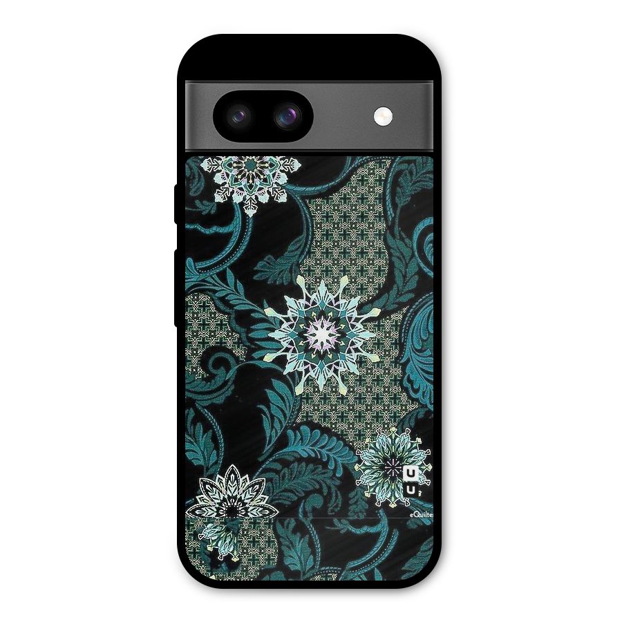 Bottle Green Floral Metal Back Case for Google Pixel 8a