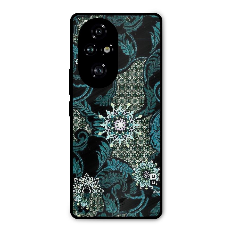 Bottle Green Floral Metal Back Case for Honor 200 Pro