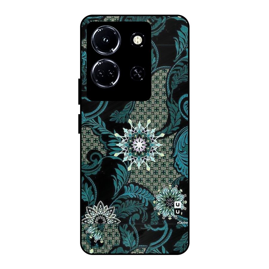 Bottle Green Floral Metal Back Case for Infinix Note 30 5G