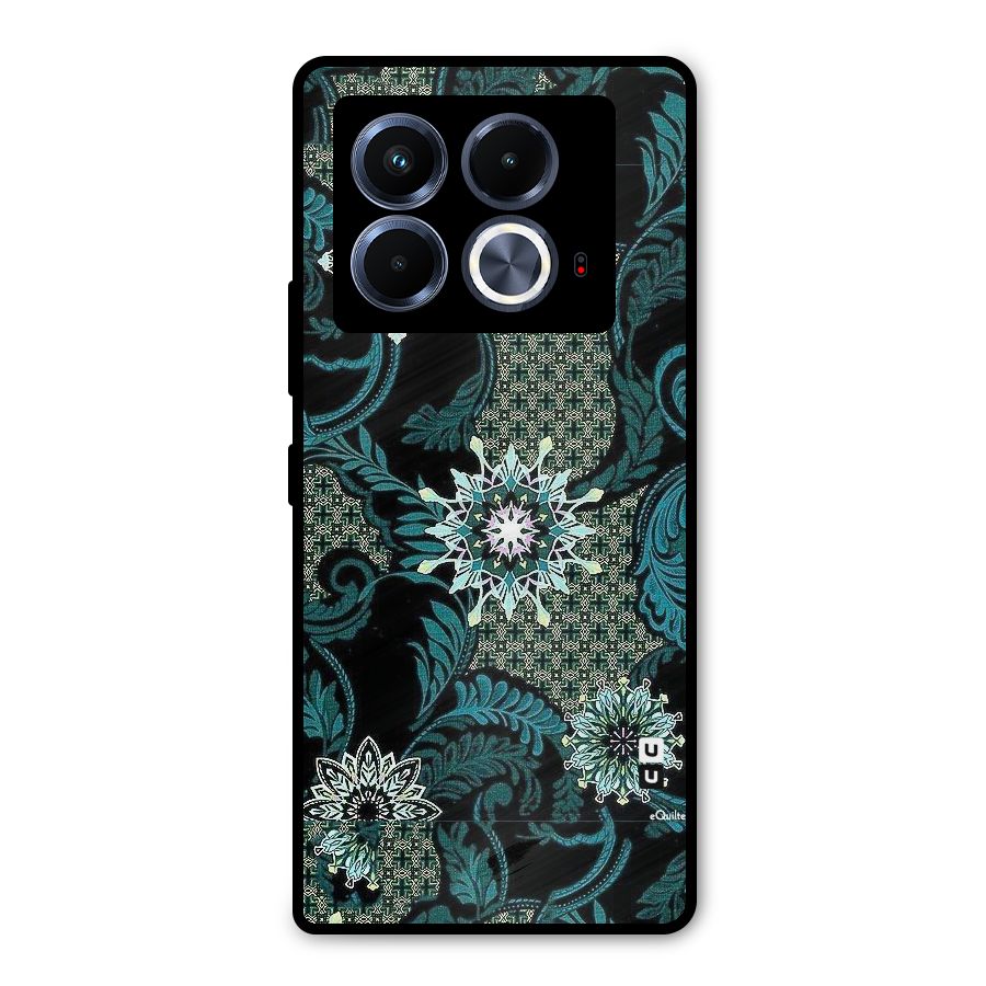 Bottle Green Floral Metal Back Case for Infinix Note 40 5G