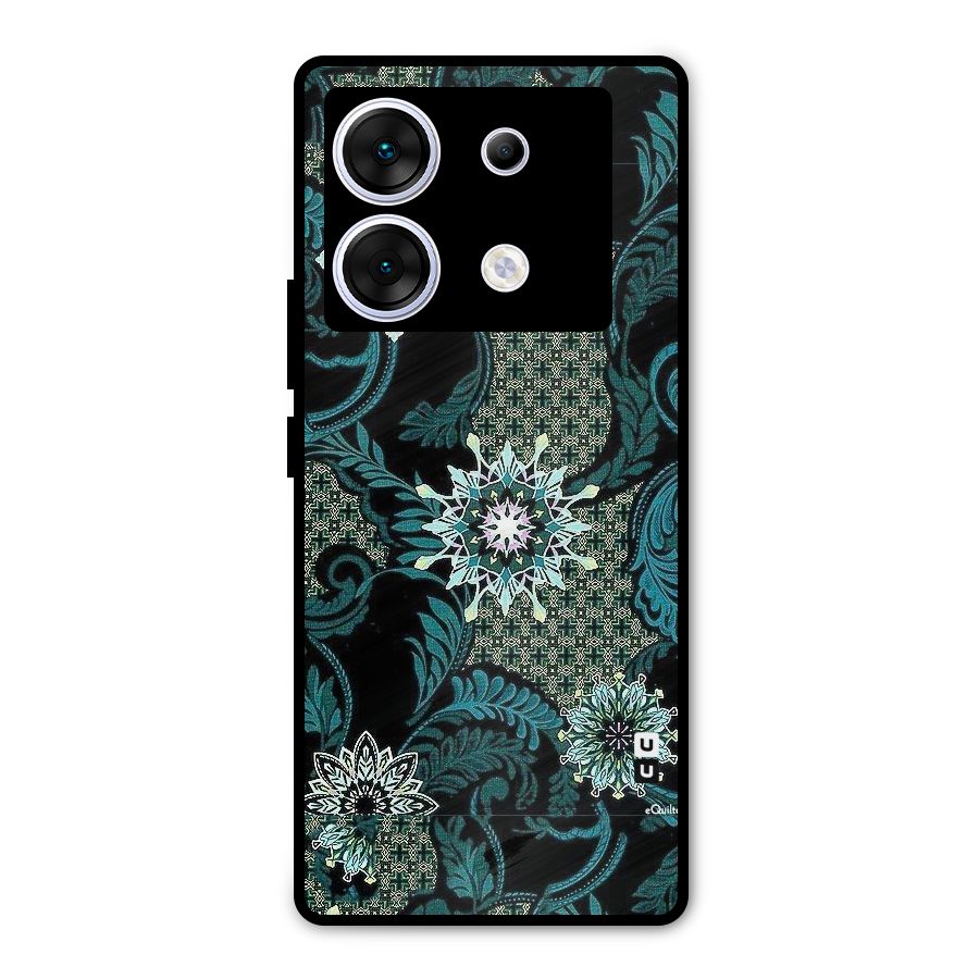 Bottle Green Floral Metal Back Case for Infinix Zero 30 5G