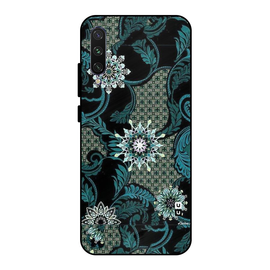 Bottle Green Floral Metal Back Case for Mi A3
