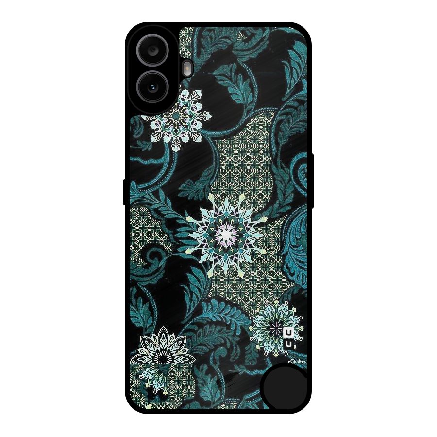 Bottle Green Floral Metal Back Case for Nothing CMF Phone 1