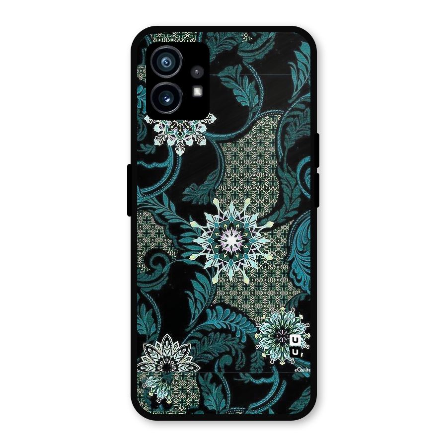 Bottle Green Floral Metal Back Case for Nothing Phone 1