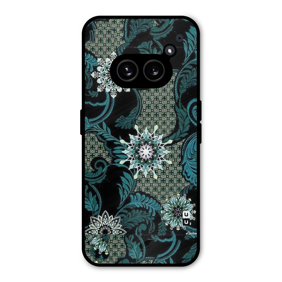 Bottle Green Floral Metal Back Case for Nothing Phone 2a Plus