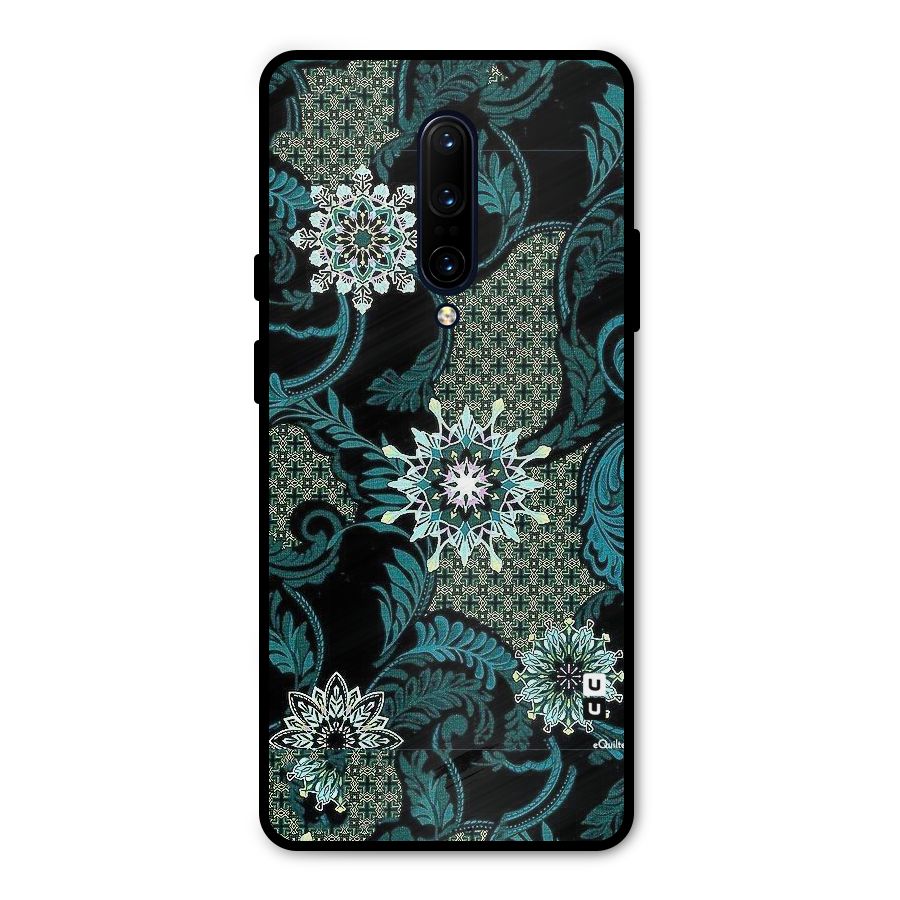 Bottle Green Floral Metal Back Case for OnePlus 7 Pro