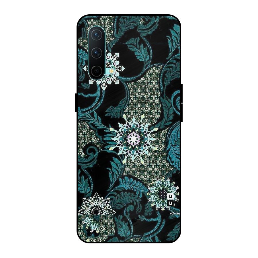 Bottle Green Floral Metal Back Case for OnePlus Nord CE 5G