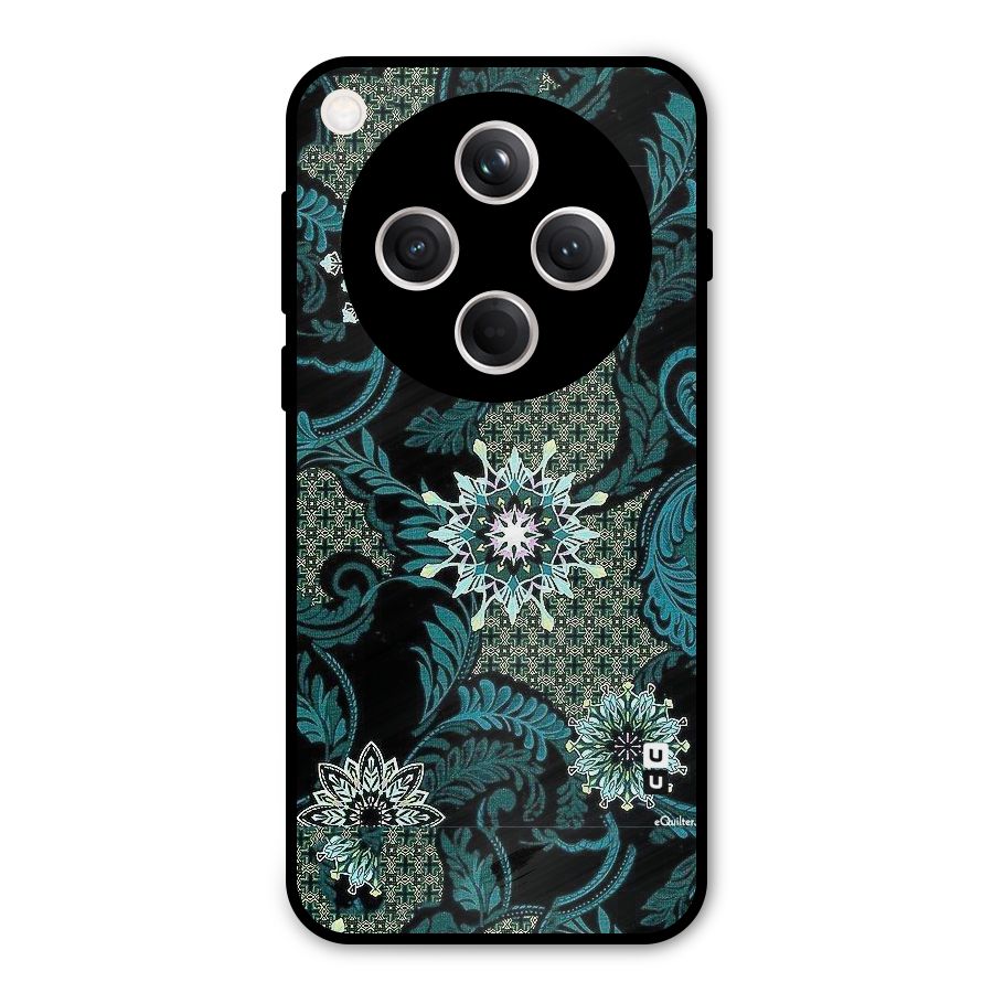 Bottle Green Floral Metal Back Case for Oppo Find X8
