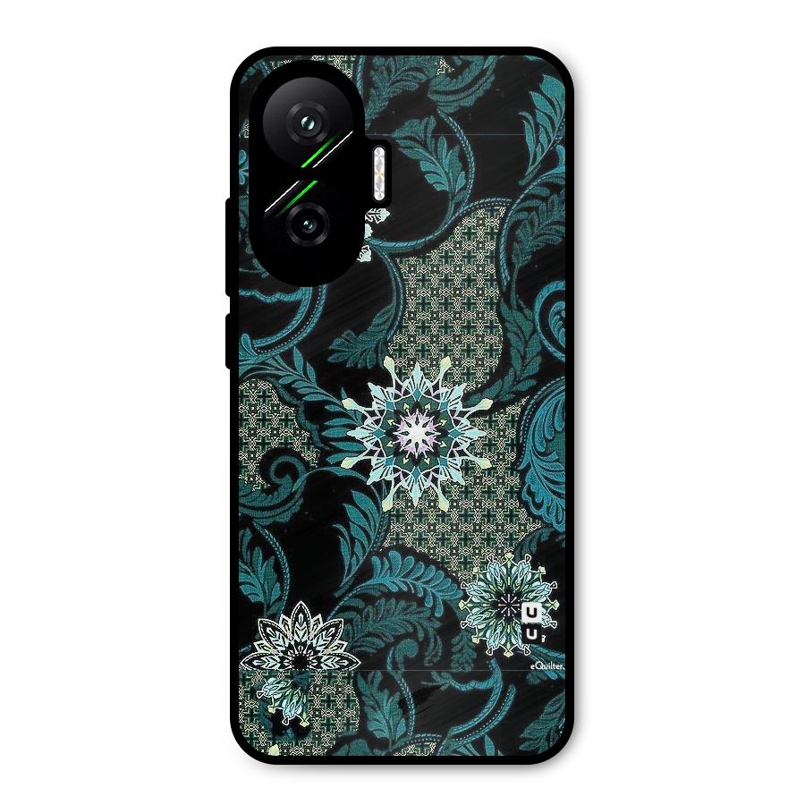 Bottle Green Floral Metal Back Case for Poco F7