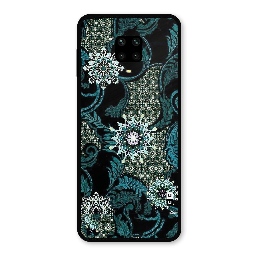 Bottle Green Floral Metal Back Case for Poco M2 Pro