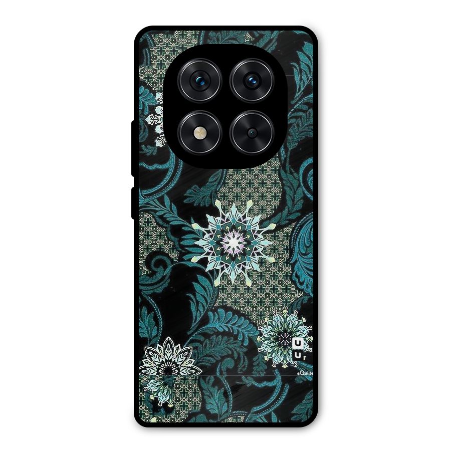 Bottle Green Floral Metal Back Case for Poco X7