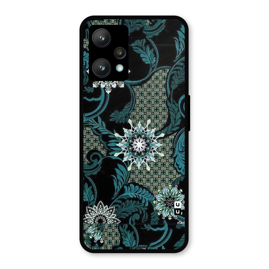 Bottle Green Floral Metal Back Case for Realme 9 Pro Plus 5G