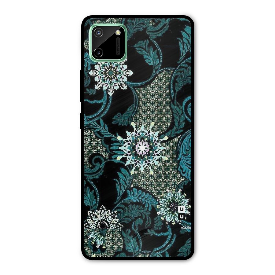 Bottle Green Floral Metal Back Case for Realme C11