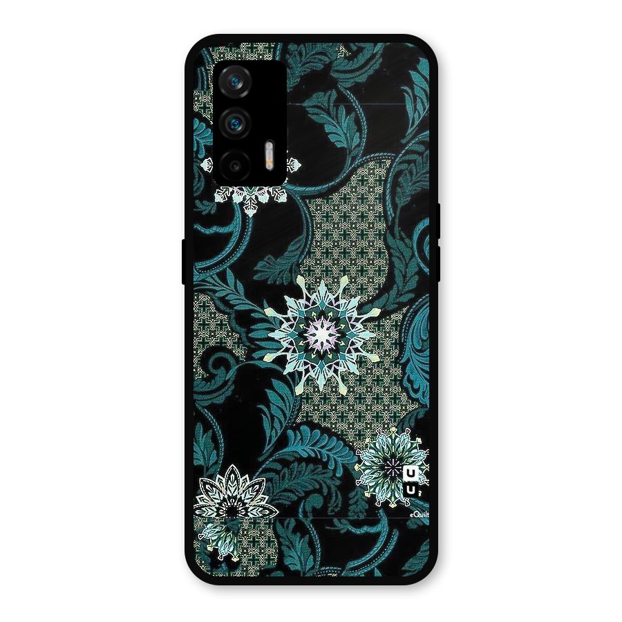 Bottle Green Floral Metal Back Case for Realme GT 5G