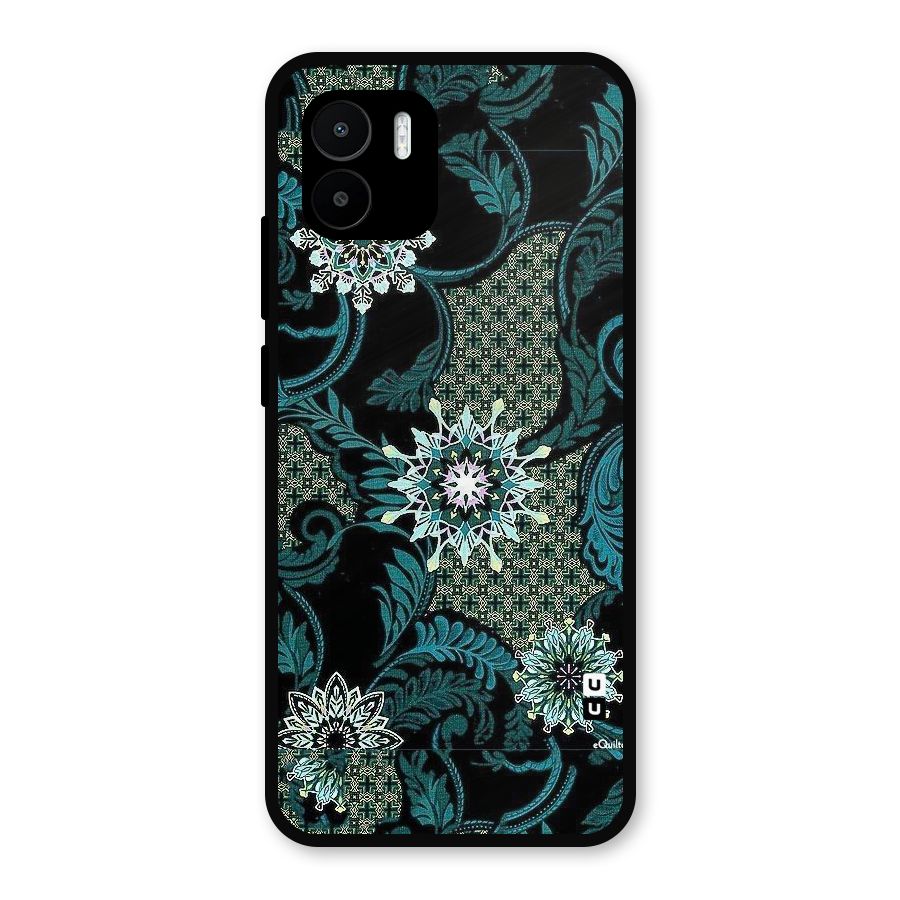 Bottle Green Floral Metal Back Case for Redmi A2