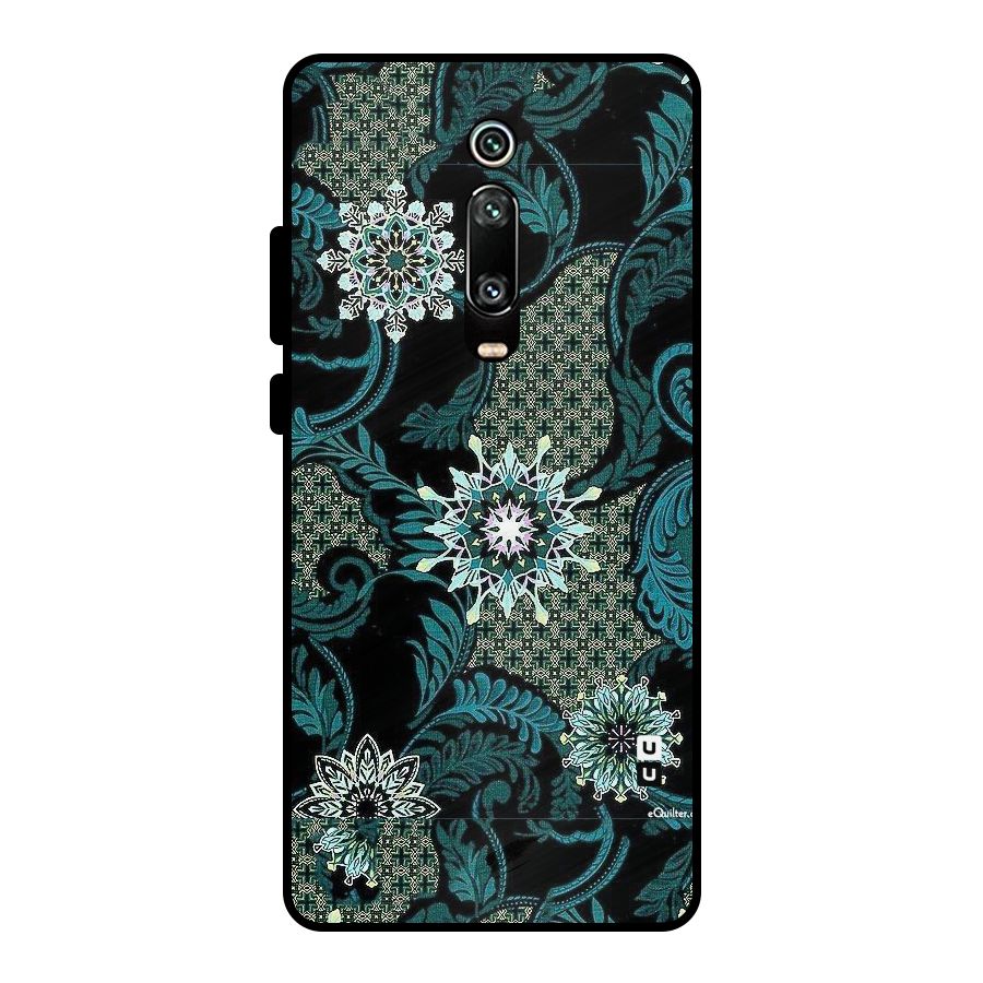 Bottle Green Floral Metal Back Case for Redmi K20