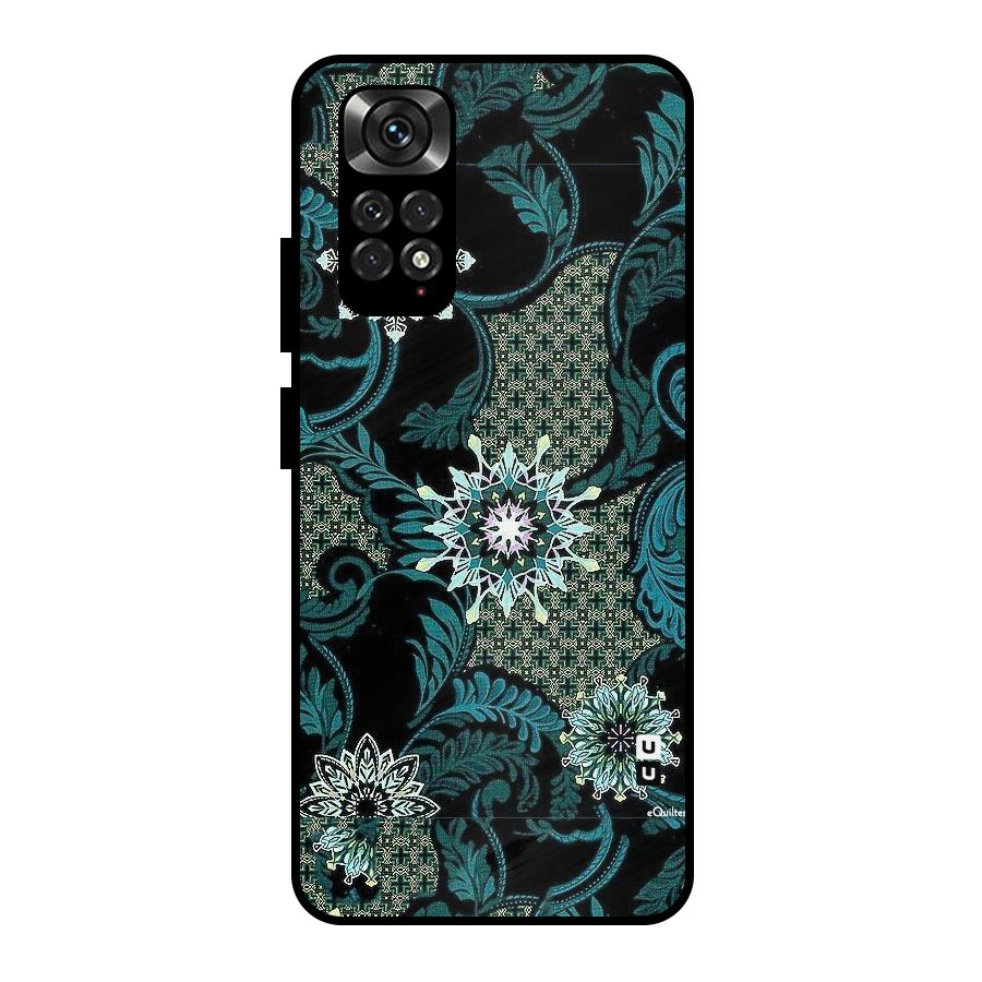 Bottle Green Floral Metal Back Case for Redmi Note 11 Pro