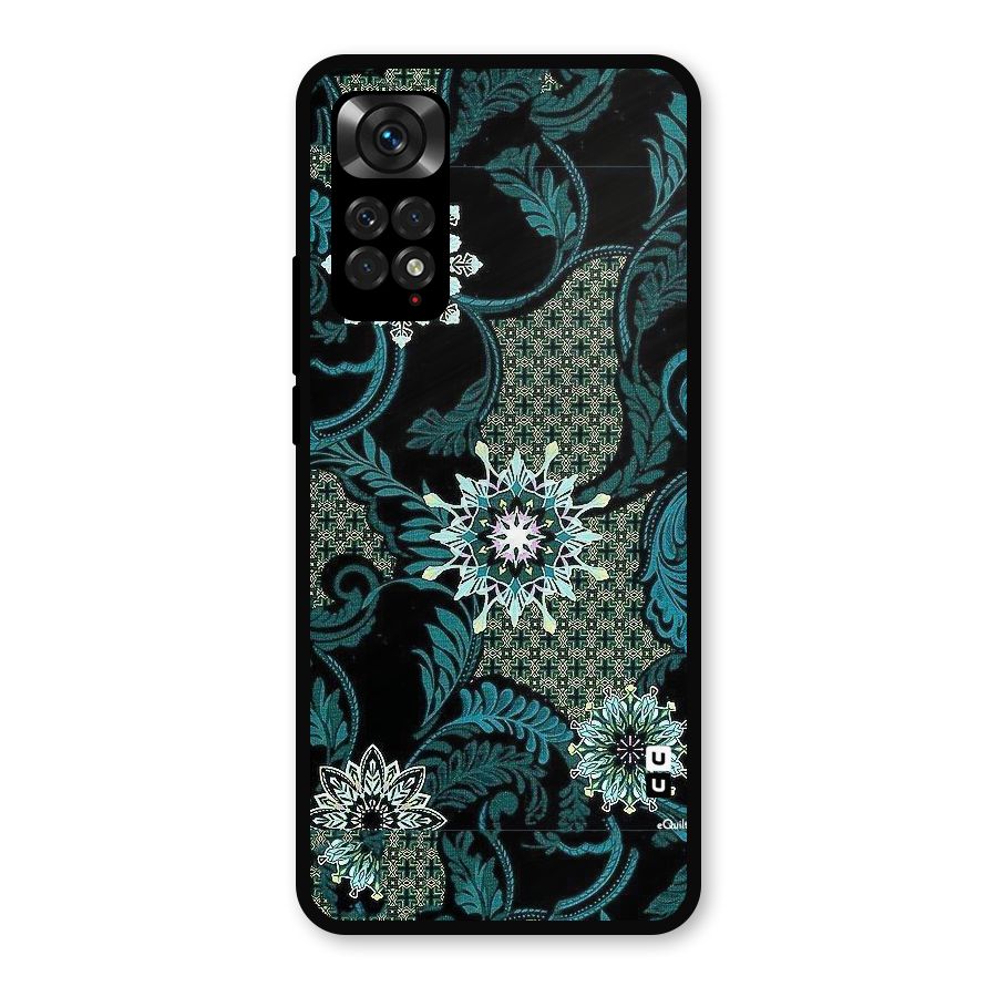 Bottle Green Floral Metal Back Case for Redmi Note 11s