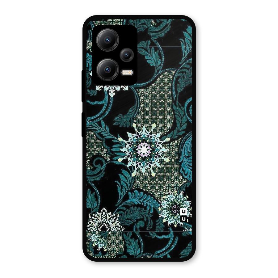 Bottle Green Floral Metal Back Case for Redmi Note 12 5G