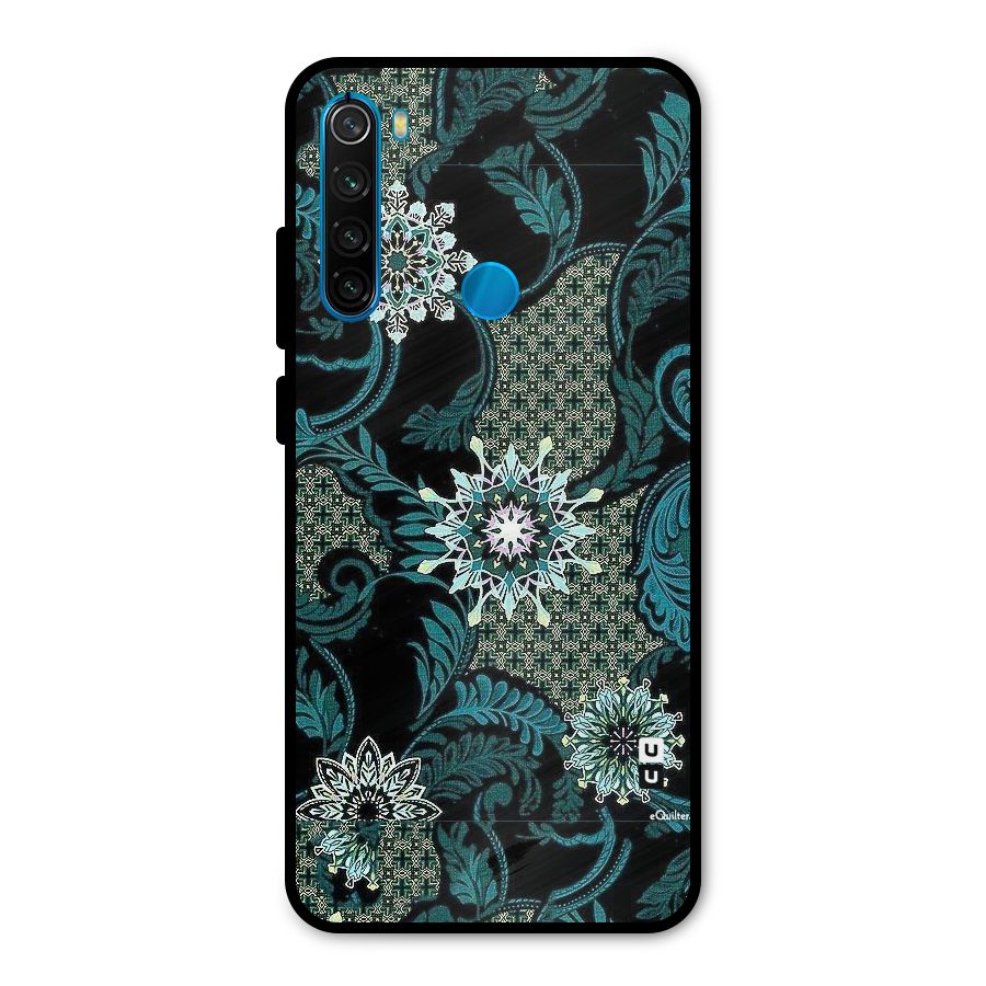 Bottle Green Floral Metal Back Case for Redmi Note 8