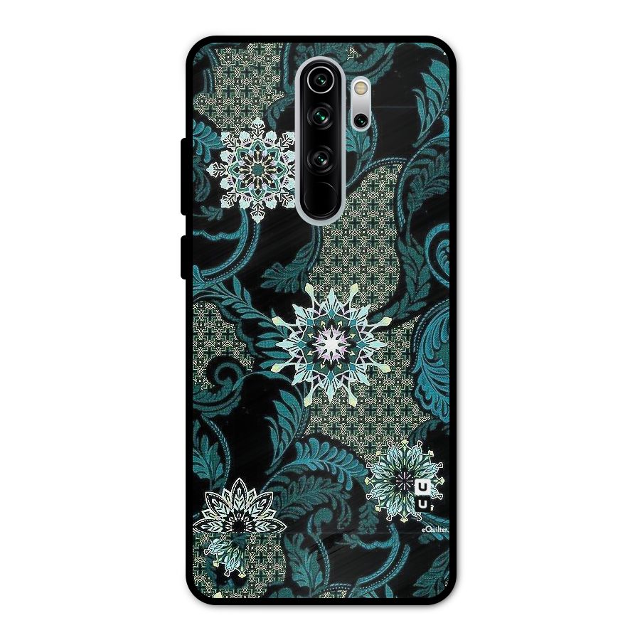 Bottle Green Floral Metal Back Case for Redmi Note 8 Pro