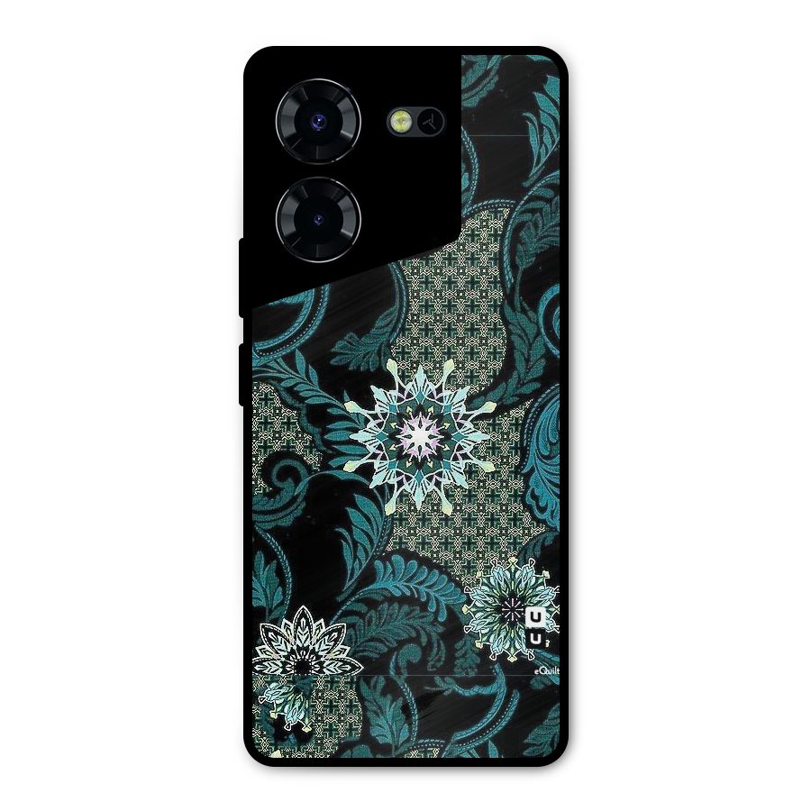 Bottle Green Floral Metal Back Case for Tecno Pova 5 Pro 5G