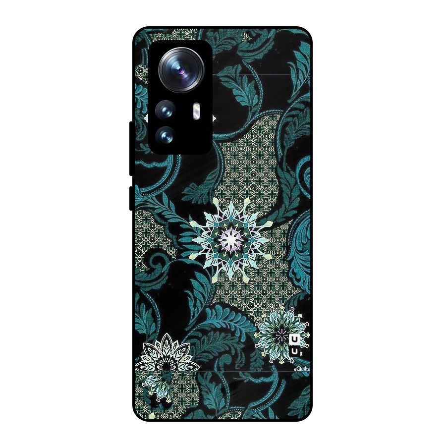 Bottle Green Floral Metal Back Case for Xiaomi 12 Pro