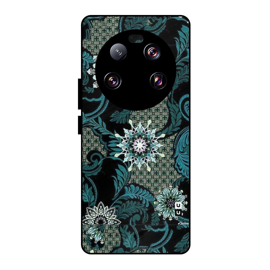 Bottle Green Floral Metal Back Case for Xiaomi 13 Ultra