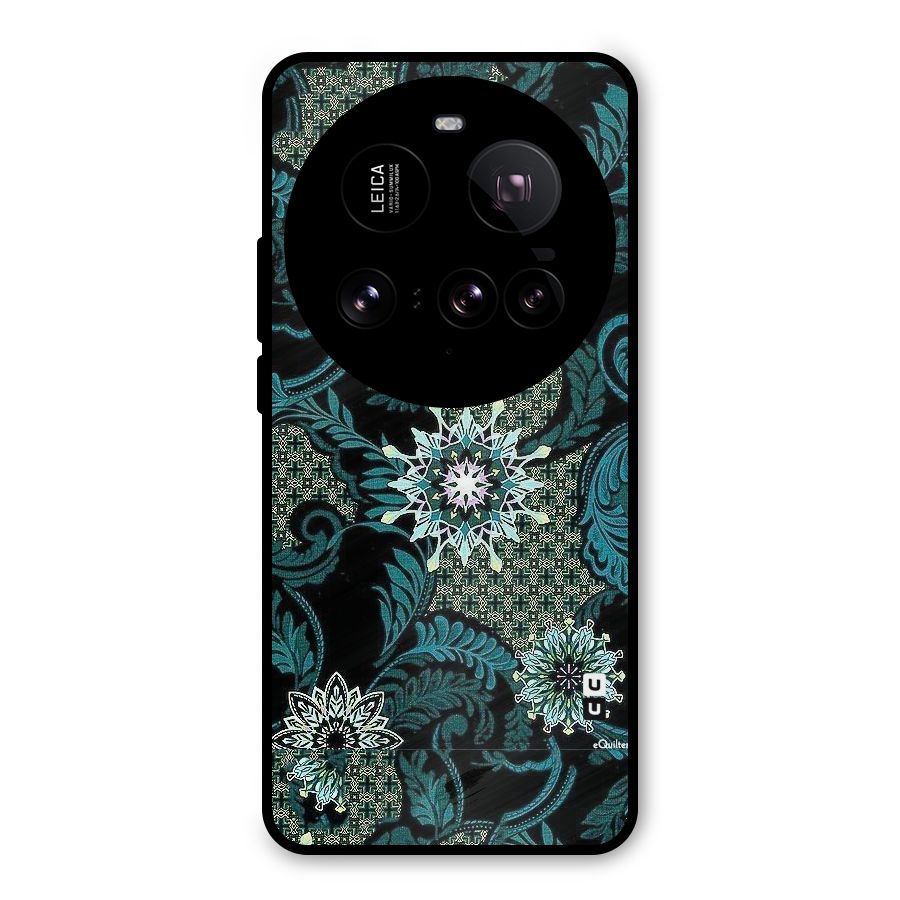 Bottle Green Floral Metal Back Case for Xiaomi 15 Ultra