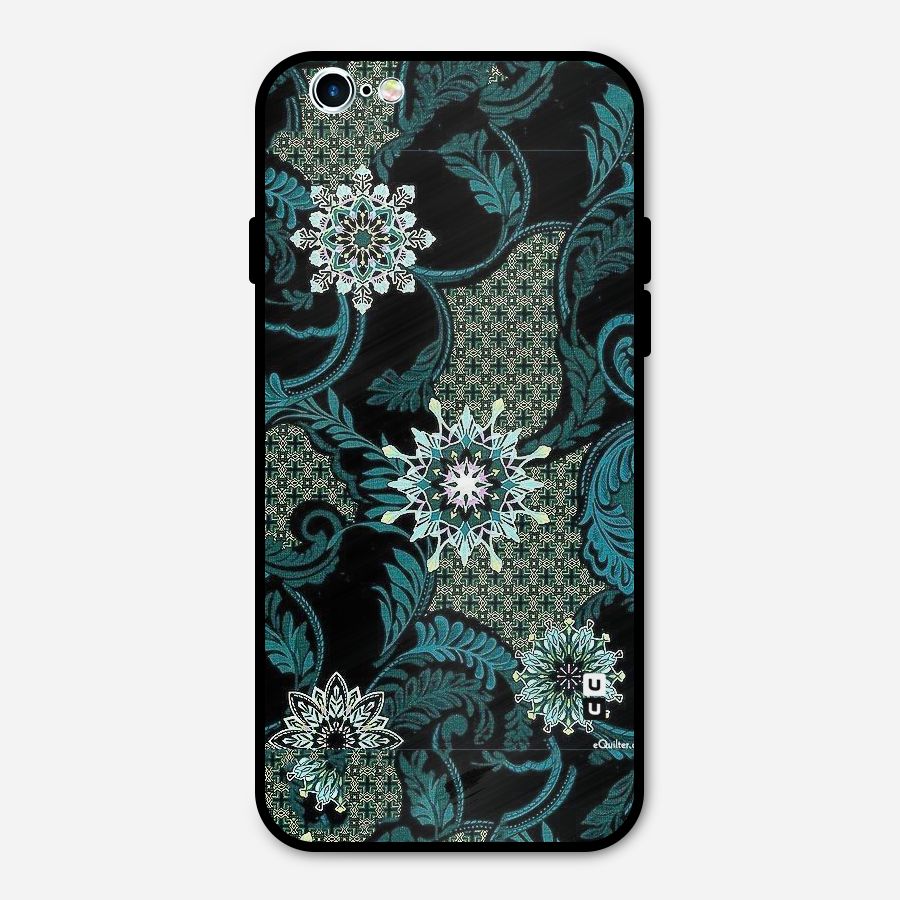 Bottle Green Floral Metal Back Case for iPhone 6 6s