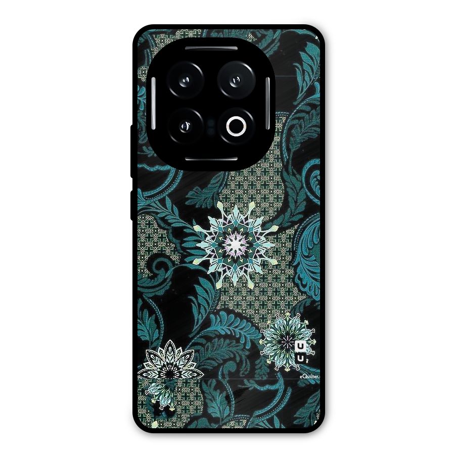 Bottle Green Floral Metal Back Case for iQOO 13