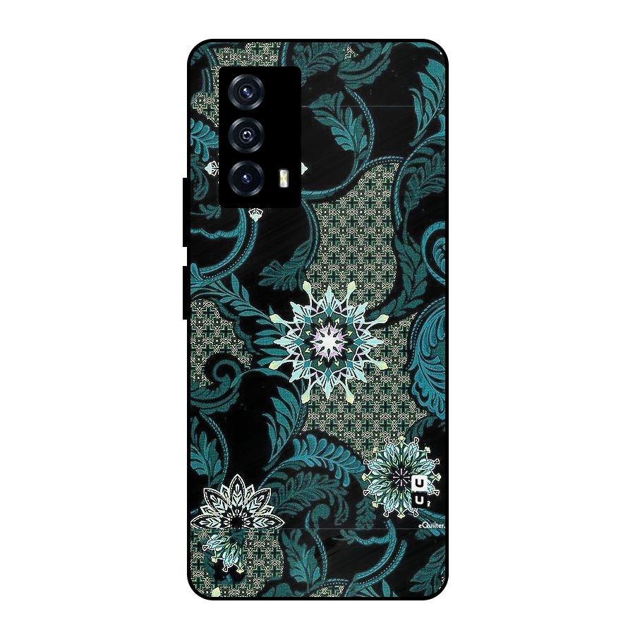 Bottle Green Floral Metal Back Case for iQOO Z5