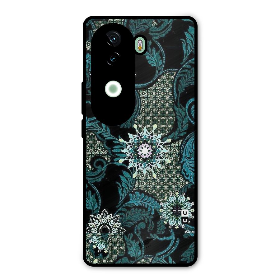Bottle Green Floral Metal Back Case for iQOO Z9s