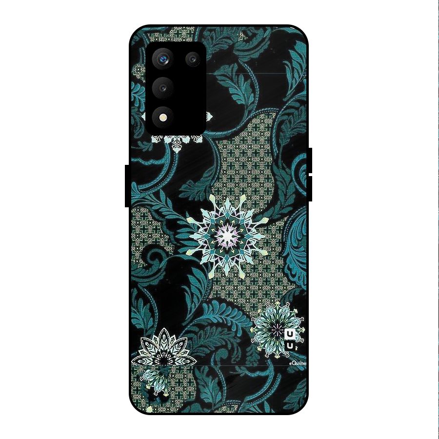 Bottle Green Floral Metal Back Case for realme 9 5G SE