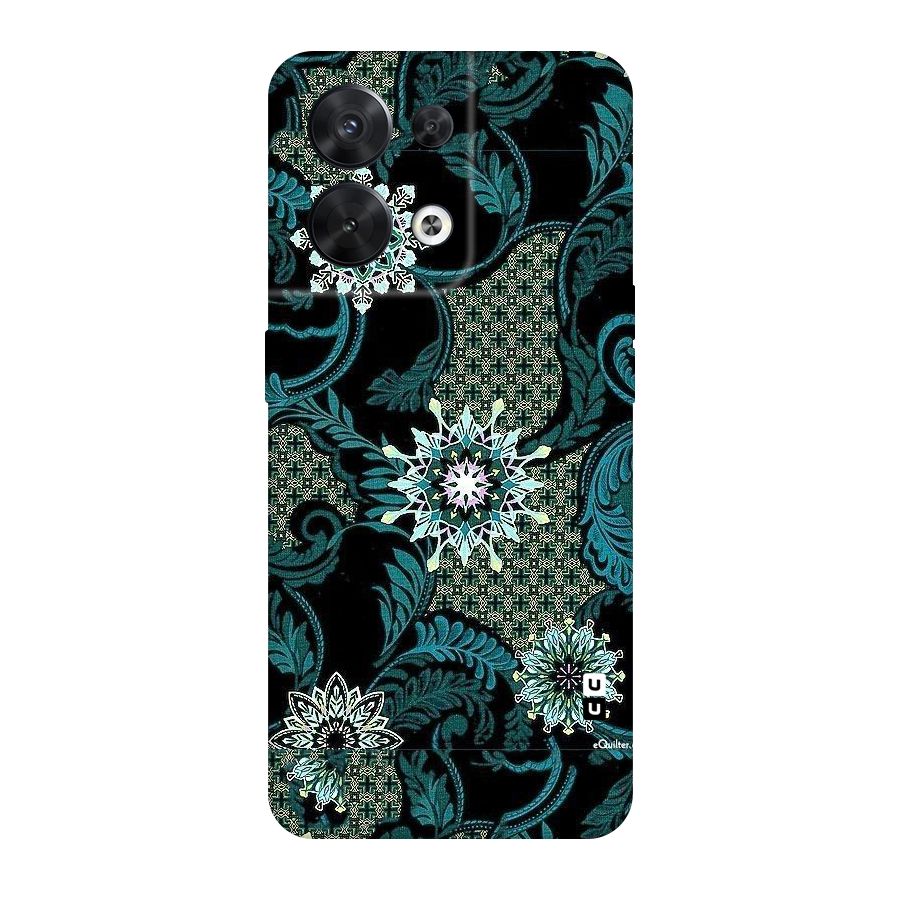 Bottle Green Floral Original Polycarbonate Back Case for Oppo Reno8 5G