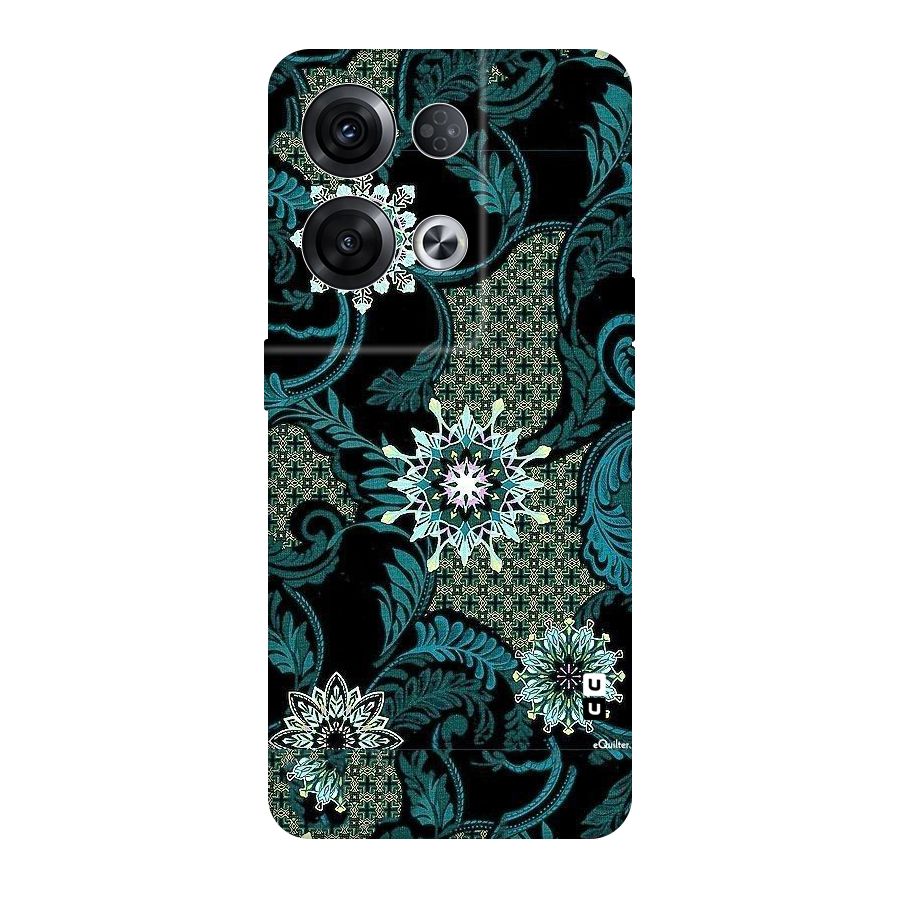 Bottle Green Floral Original Polycarbonate Back Case for Oppo Reno8 Pro 5G