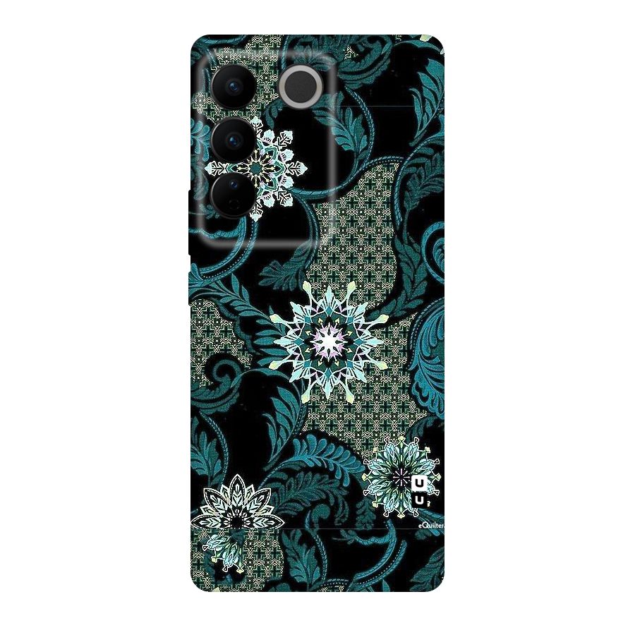 Bottle Green Floral Original Polycarbonate Back Case for Vivo V27