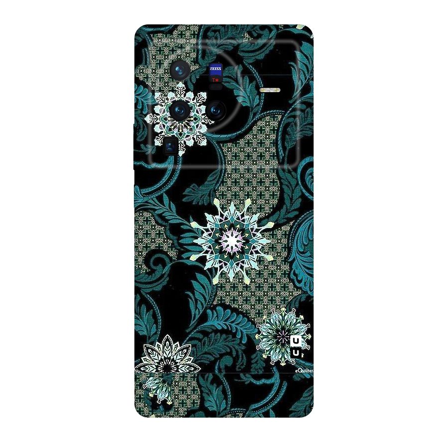 Bottle Green Floral Original Polycarbonate Back Case for Vivo X80