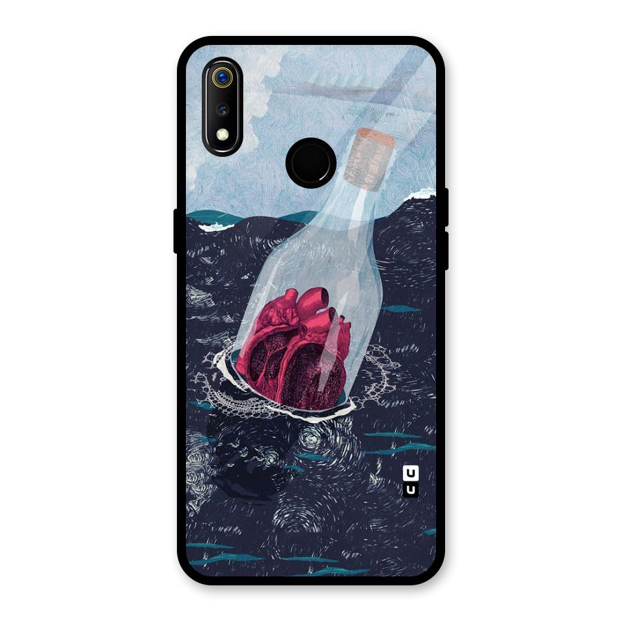 Bottle Heart Glass Back Case for Realme 3i