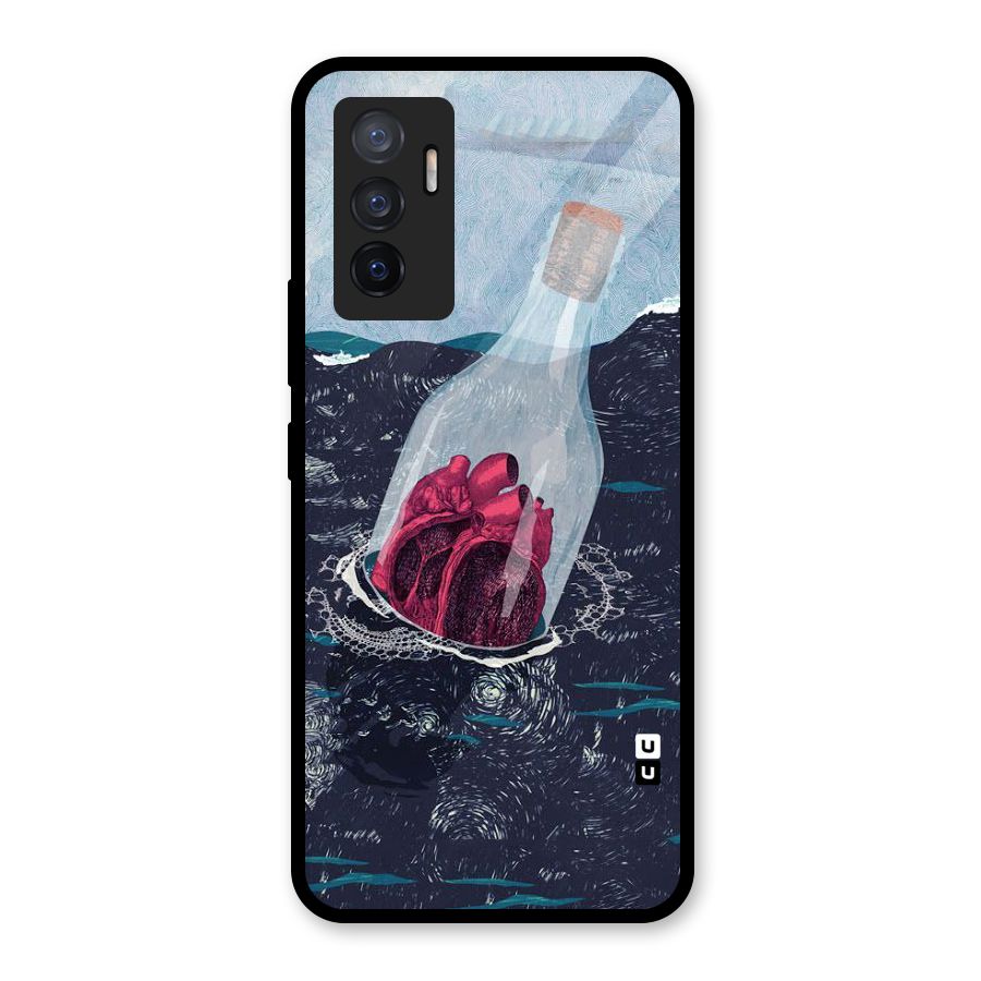 Bottle Heart Glass Back Case for Vivo V23e