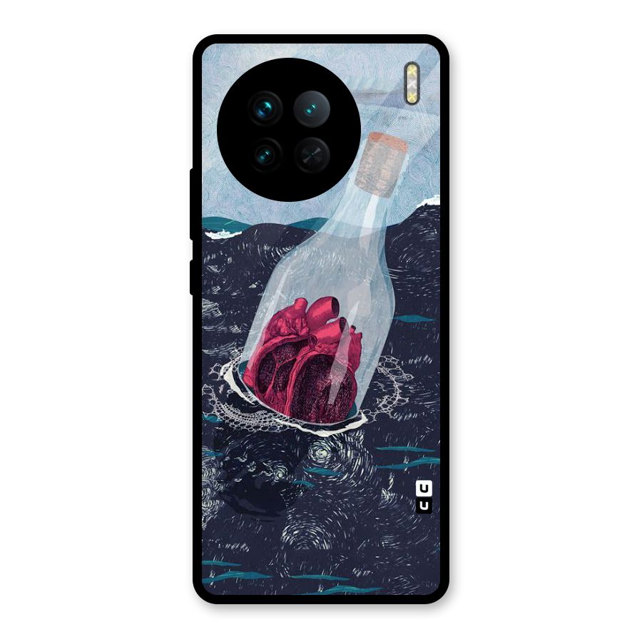 Bottle Heart Glass Back Case for Vivo X90