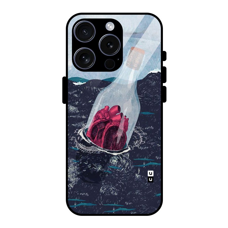 Bottle Heart Glass Back Case for iPhone 15 Pro