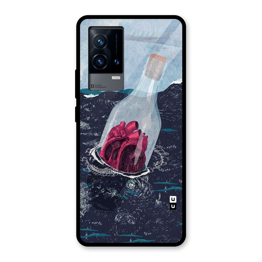 Bottle Heart Glass Back Case for iQOO 9 5G